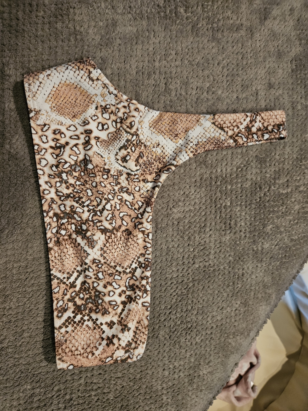 Topshop Snake-Print Reptile Hide in Tan and Cream